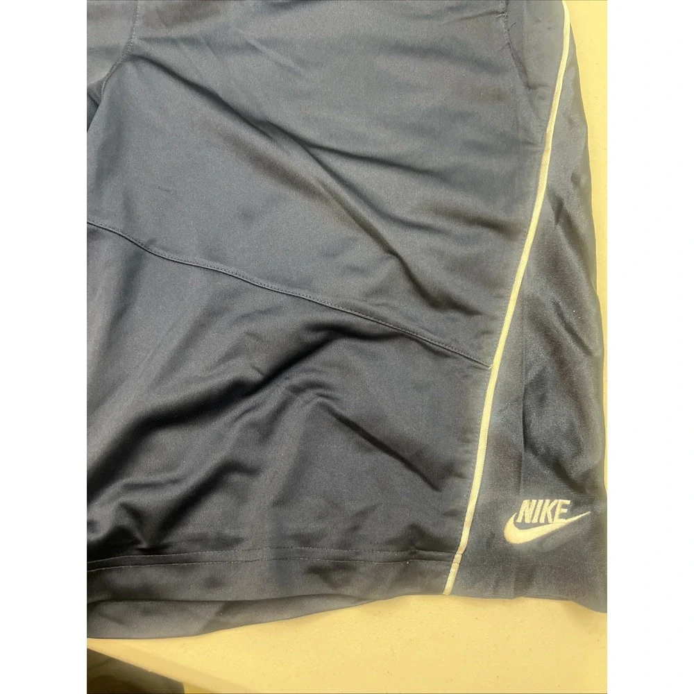 Vintage Y2K Nike Men's Silky Shiny Basketball Shorts Baggy‎ XL Blue Swoosh